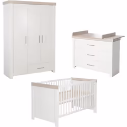 Chambre Bébé Complète ROBA - Lucy - Lit 70x140 cm - Commode à Langer - Armoire