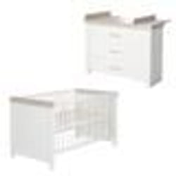 Chambre Bébé Duo Lucy - ROBA - Lit 70x140 cm - Commode à Langer Large