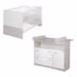 Chambre Bébé Duo ROBA Julia - Lit Évolutif 70x140 + Commode à Langer - Bicolore