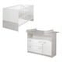 Chambre Bébé Duo ROBA Julia - Lit Évolutif 70x140 + Commode à Langer - Bicolore
