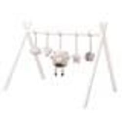 ROBA Portique dEveil pour Bébé + Set de Pendentifs roba Style - Arche de Jeu en Bois Massif Laqué - Gris Clair