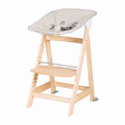 roba Born up, Set 2in1 Chaise haute traditionnelle Siège rigide Gris clair, Naturel - Vue supplémentaire 4