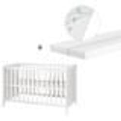 Lit Bébé 2 en 1 - ROBA - Blanc - Sommier Réglable - Matelas Inclus