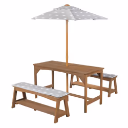 roba 456030TEV190, Gris, Bois, Coton, Polyester, Bois, 106,5 cm, 48 cm, 58 cm, 19,5 cm