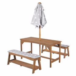roba 456030TEV190 ensemble de meubles de jardin Gris, Bois