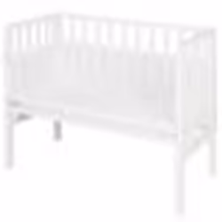 ROBA Berceau Cododo 2en1 Réglable safe asleep® 90 x 45 cm + Matelas + Barrière en Toile et Pourtour en Maille - Bois Laqué Bl ...