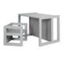 ROBA Ensemble Table et Chaise Réversible pour Enfant - Convertible en Banc et Tabouret - 3 Hauteurs Différentes - Bois Gris
