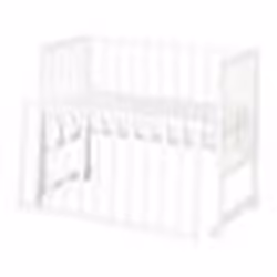 ROBA Berceau Cododo 3en1 Réglable safe asleep® 90 x 45 cm + Matelas + Barrière et 4 Roulettes avec Freins - Bois Laqué Blanc