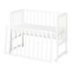 ROBA Berceau Cododo 3en1 Réglable safe asleep® 90 x 45 cm + Matelas + Barrière et 4 Roulettes avec Freins - Bois Laqué Blanc