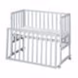 ROBA Berceau Cododo 3en1 Réglable safe asleep® 90 x 45 cm + Matelas + Barrière et 4 Roulettes avec Freins - Bois Laqué Taupe