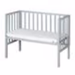 ROBA Berceau Cododo Réglable 2en1 safe asleep® 90 x 45 cm + Matelas + Barrière en Maille - Bois Laqué Taupe