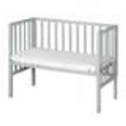 ROBA Berceau Cododo Réglable 2en1 safe asleep® 90 x 45 cm + Matelas + Barrière en Maille - Bois Laqué Taupe