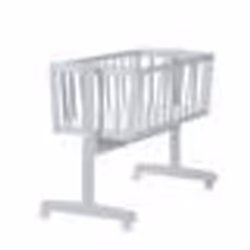ROBA Berceau Bébé 40 x 90 cm avec Matelas - Roulettes à Freins - Fonction Basculante avec Bouton de Verrouillage - Bois Gris
