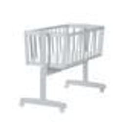 ROBA Berceau Bébé 40 x 90 cm avec Matelas - Roulettes à Freins - Fonction Basculante avec Bouton de Verrouillage - Bois Gris