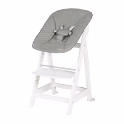roba Born up, Set 2in1 Chaise haute traditionnelle Siège rigide Gris clair, Blanc