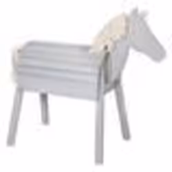 ROBA Cheval dExtérieur en Bois Massif pour Enfant - sans Bascule - Cheval de Jeu en Gris