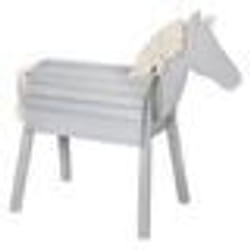 ROBA Cheval dExtérieur en Bois Massif pour Enfant - sans Bascule - Cheval de Jeu en Gris