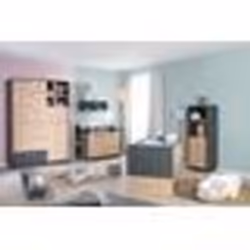 Chambre Bébé Complète Lenn - Lit Évolutif 70x140 cm + Commode à Langer + Armoire 3 Portes - ROBA