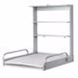 ROBA Table à Langer Murale Pliante avec Matelas à Langer Imperméable et Étagères Intégrées - Facile à Installer - Bois Gris
