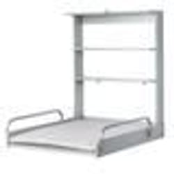 ROBA Table à Langer Murale Pliante avec Matelas à Langer Imperméable et Étagères Intégrées - Facile à Installer - Bois Gris