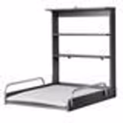 ROBA Table à Langer Murale Pliante avec Matelas à Langer Imperméable et Étagères Intégrées - Facile à Installer - Bois Anthra ...