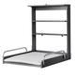 ROBA Table à Langer Murale Pliante avec Matelas à Langer Imperméable et Étagères Intégrées - Facile à Installer - Bois Anthracite