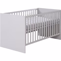 ROBA Lit Bébé Évolutif Lea en Bois - Convertible en Lit Junior - Hauteur Réglable - Gris Clair