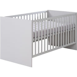 ROBA Lit Bébé Évolutif Lea en Bois - Convertible en Lit Junior - Hauteur Réglable - Gris Clair