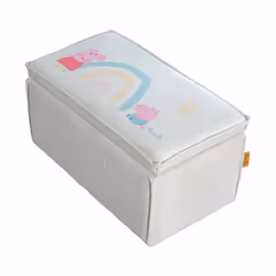 roba Tabouret enfant 'Peppa Pig' avec fonction de rangement - Revêtement en velours beige, Bleu, Rose, Rose, Blanc, Jaune, Co ...