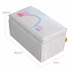 roba Tabouret enfant 'Peppa Pig' avec fonction de rangement - Revêtement en velours beige