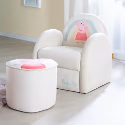 roba Fauteuil enfant 'Peppa Pig' avec accoudoirs - Tissu en velours beige avec motif Peppa