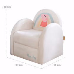 roba Fauteuil enfant 'Peppa Pig' avec accoudoirs - Tissu en velours beige avec motif Peppa