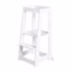 ROBA Tour dApprentissage et dObservation - Principe Montessori - Supporte jusquà 80 kg - Hauteur Réglable - Bois Blanc
