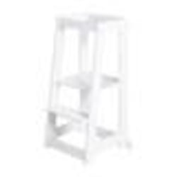 ROBA Tour dApprentissage et dObservation - Principe Montessori - Supporte jusquà 80 kg - Hauteur Réglable - Bois Blanc