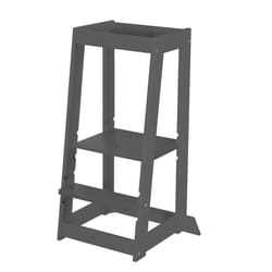 ROBA Tour dApprentissage et dObservation - Principe Montessori - Supporte jusquà 80 kg - Hauteur Réglable - Bois Anthracite