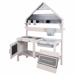 roba Cuisine de jeu d'extérieur au design maison - Bois certifié FSC - Lasuré gris