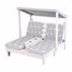 Chaise Longue Double Enfant - ROBA - Little Stars - Coussins Déhoussables - Bois Résistant - Pare-Soleil UV
