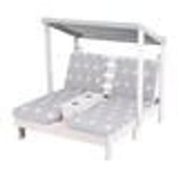 Chaise Longue Double Enfant - ROBA - Little Stars - Coussins Déhoussables - Bois Résistant - Pare-Soleil UV