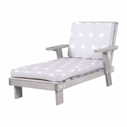 Chaise Longue Enfant - ROBA - Little Stars - Bois Massif - Coussins Déhoussables - Résistante aux Intempéries