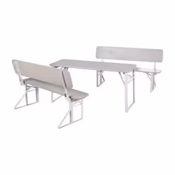 Table Pique-Nique Enfants - Roba - Pliable - 2 Bancs avec Dossiers - Bois Massif - Gris