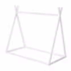 Lit Tipi 70 x 140 cm pour Enfants ROBA - Bambou Certifié FSC - Lit Indien pour Garçon et Fille - Bois Laqué Blanc
