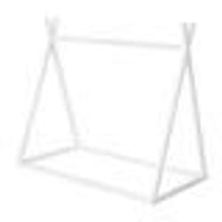 Lit Tipi 70 x 140 cm pour Enfants ROBA - Bambou Certifié FSC - Lit Indien pour Garçon et Fille - Bois Laqué Blanc