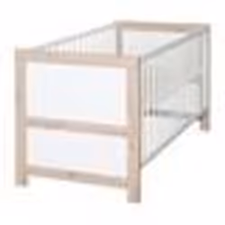Lit Bébé Évolutif 70 x 140 cm Malo - ROBA - Convertible en Lit Junior - avec Sommier à Hauteur Réglable - Blanc - Chêne