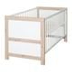 Lit Bébé Évolutif 70 x 140 cm Malo - ROBA - Convertible en Lit Junior - avec Sommier à Hauteur Réglable - Blanc - Chêne