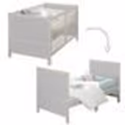 Lit Bébé Évolutif 70 x 140 ROBA Easy Sleep - Coins de Transformation Inclus - Bois /Gris