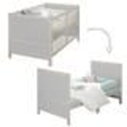Lit Bébé Évolutif 70 x 140 ROBA Easy Sleep - Coins de Transformation Inclus - Bois /Gris