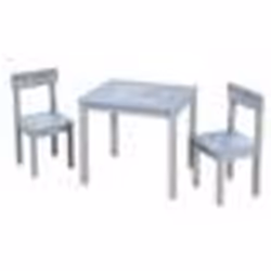 Ensemble Table + 2 Chaises Enfants ROBA PatPatrouille - Motif Chiens Chase Ruben & Marcus - Bleu - Gris
