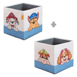 roba 139101PW3 Boîte de rangement Carré Carton, Nylon, Polyester Bleu, Blanc