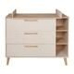 Commode à Langer Évolutive ROBA Jil avec 3 Tiroirs et 3 Niches - Fermeture Douce - Cashmere / Décor Châtaignier