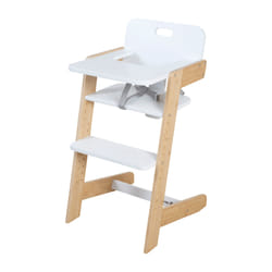 roba 7541WEB chaise haute Chaise haute traditionnelle Siège rigide Bambou, Blanc